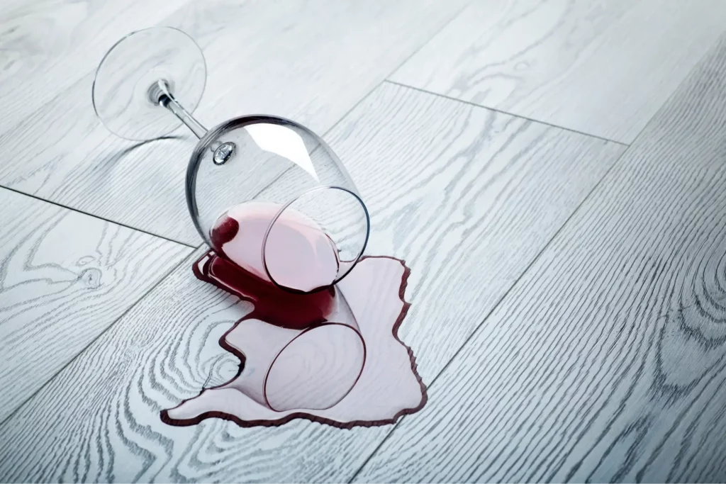 Wine Spilled on Hardwood Floor | Mayfair Flooring